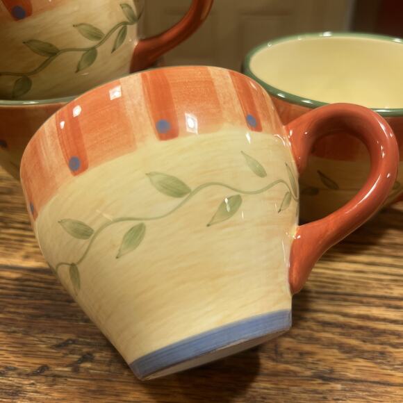 Set Of FOUR Pfaltzgraff Napoli LARGE 4.5” Coffee / Soup Mugs EXCELLENT PRISTINE! - Picture 3 of 9
